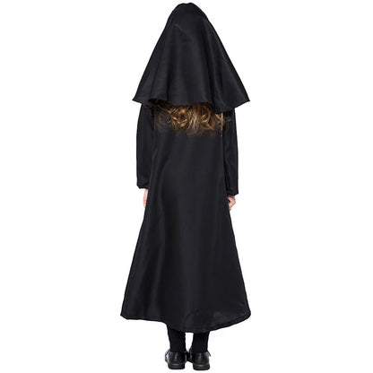 Festival Celebration Children Black Nun Costume Cosplay Fairy Tale Drama Stage Costume