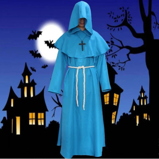 Caballero Medieval Con Capucha Monje Cosplay Disfraces de Mago Disfraces de Sacerdote Disfraces de Cosplay