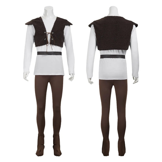 Disfraz de Shrek para hombre, camisa, chaleco, pantalones, conjunto completo, traje de Halloween