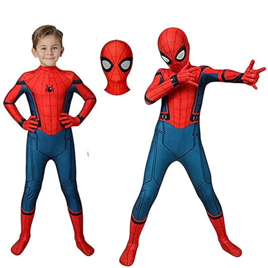 Disfraz de cosplay de Spider Man para niños, traje de Spiderman de regreso a casa, mono de superhéroe disfraz de fiesta de carnaval de Halloween