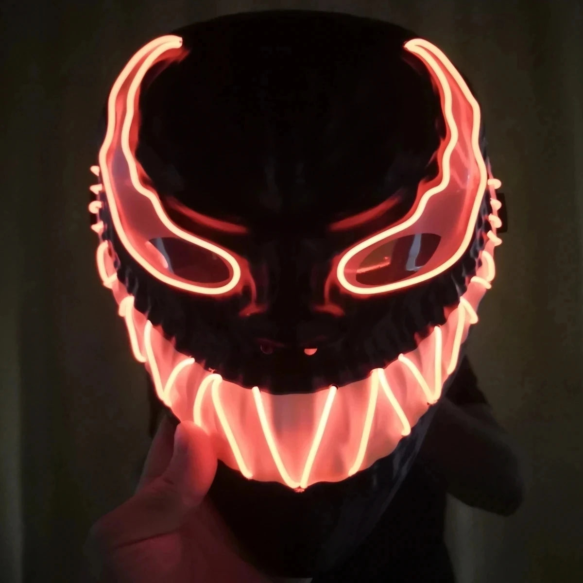 Diseño de superhéroe Luminoso Led Neón Cosplay Veneno Película Máscara Halloween