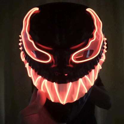 Diseño de superhéroe Luminoso Led Neón Cosplay Veneno Película Máscara Halloween