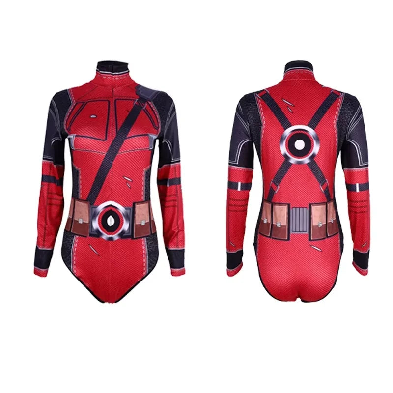 Body de superhéroe Spiderman para mujer Capitán América Cosplay Impresión 3D Traje de baño de manga larga Disfraces de carnaval de Halloween para adultos