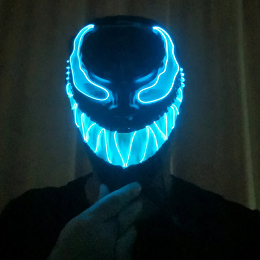 Diseño de superhéroe Luminoso Led Neón Cosplay Veneno Película Máscara Halloween