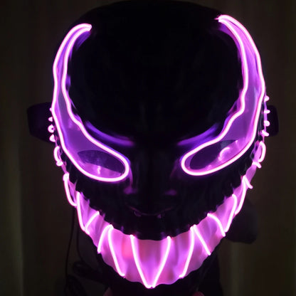 Diseño de superhéroe Luminoso Led Neón Cosplay Veneno Película Máscara Halloween