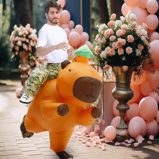 Disfraz de capibara inflable para mujeres y hombres Cosplay Fiesta Paseo en Animal Inflable
