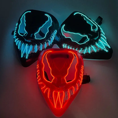 Máscara de Halloween Horror Veneno LED Máscara luminosa Cosplay