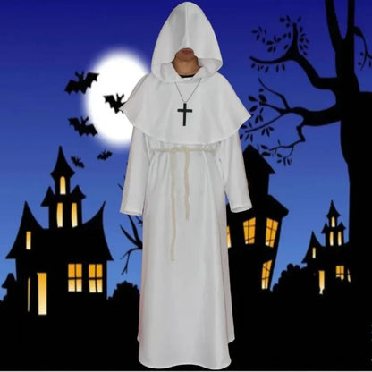 Caballero Medieval Con Capucha Monje Cosplay Disfraces de Mago Disfraces de Sacerdote Disfraces de Cosplay