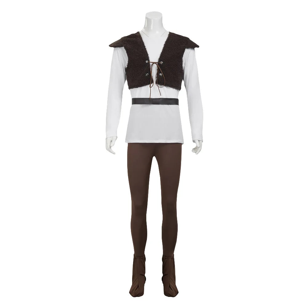 Disfraz de Shrek para hombre, camisa, chaleco, pantalones, conjunto completo, traje de Halloween