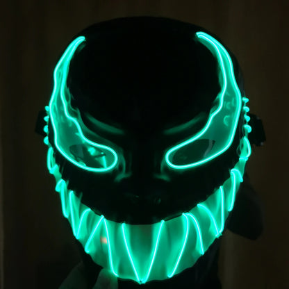 Diseño de superhéroe Luminoso Led Neón Cosplay Veneno Película Máscara Halloween