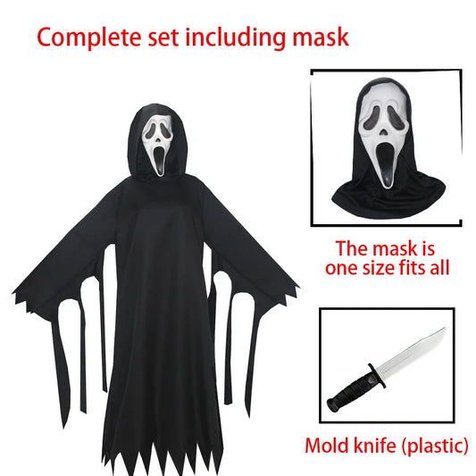 Ghost Scream Disfraz de Halloween  de terror Mono de cosplay con máscara