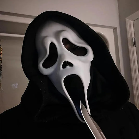 Máscaras de Halloween Película de grito Máscara de terror Halloween Asesino Cosplay Disfraz para adultos Accesorios Accesorios