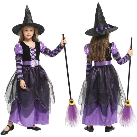 Disfraces de Halloween Vestido de bruja para niñas Niños Carnaval Vampirina Dress Up Cosplay Vampiro Calabaza Ropa de fiesta