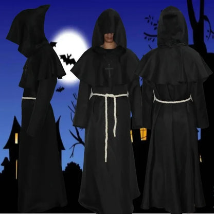 Caballero Medieval Con Capucha Monje Cosplay Disfraces de Mago Disfraces de Sacerdote Disfraces de Cosplay