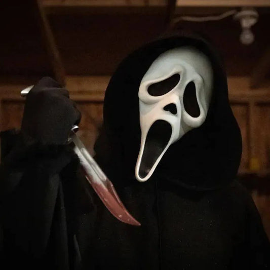 Máscaras de Halloween Película de grito Máscara de terror Halloween Asesino Cosplay Disfraz para adultos Accesorios Accesorios