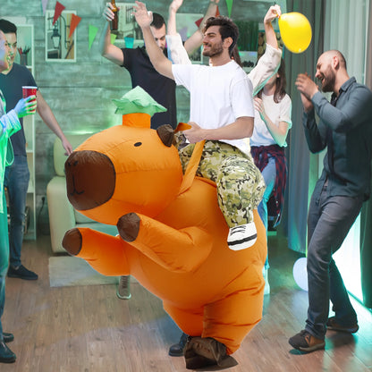 Disfraz de capibara inflable para mujeres y hombres Cosplay Fiesta Paseo en Animal Inflable
