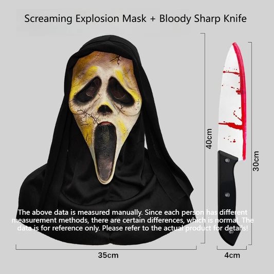 Película de Scream, fantasma de la Muerte , asesino, con cuchillo.